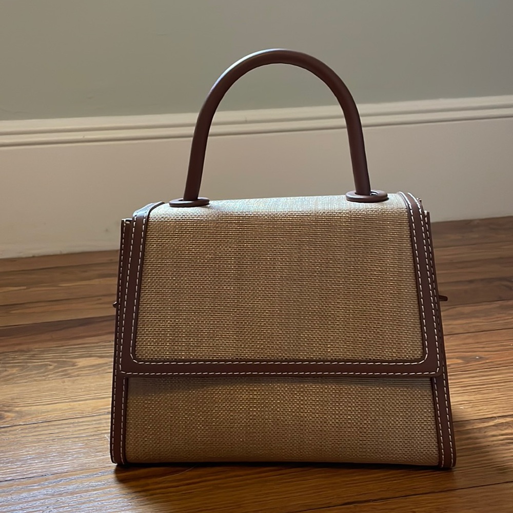 Vasic Woven Brown-Leather Bag NWOT